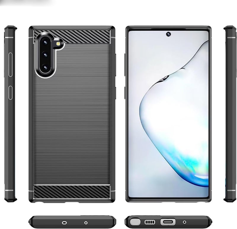 Aikcks for Samsung Galaxy Note10+ Plus 4G/5G Phone case, Shockproof, Scratch Resistant Carbon Fiber Jacket, Soft TPU, for Galaxy Note10+ Plus 4G/5G case (Black,) - Image 2